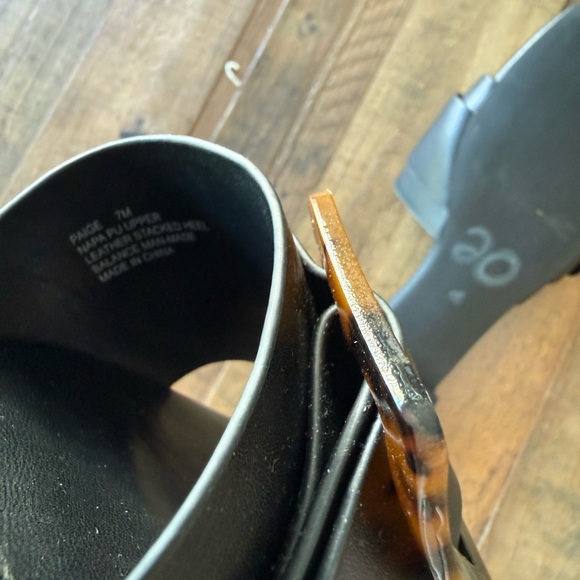 🍃 NWOT Joie Paige Black Sandal with Tortoise Accent - Size 7 - Picture 5 of 5